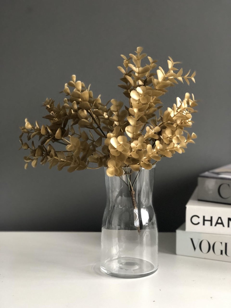 Yapay 5 Dallı Gold Şimşir Demeti 37 Cm Dekoratif Yeşillik