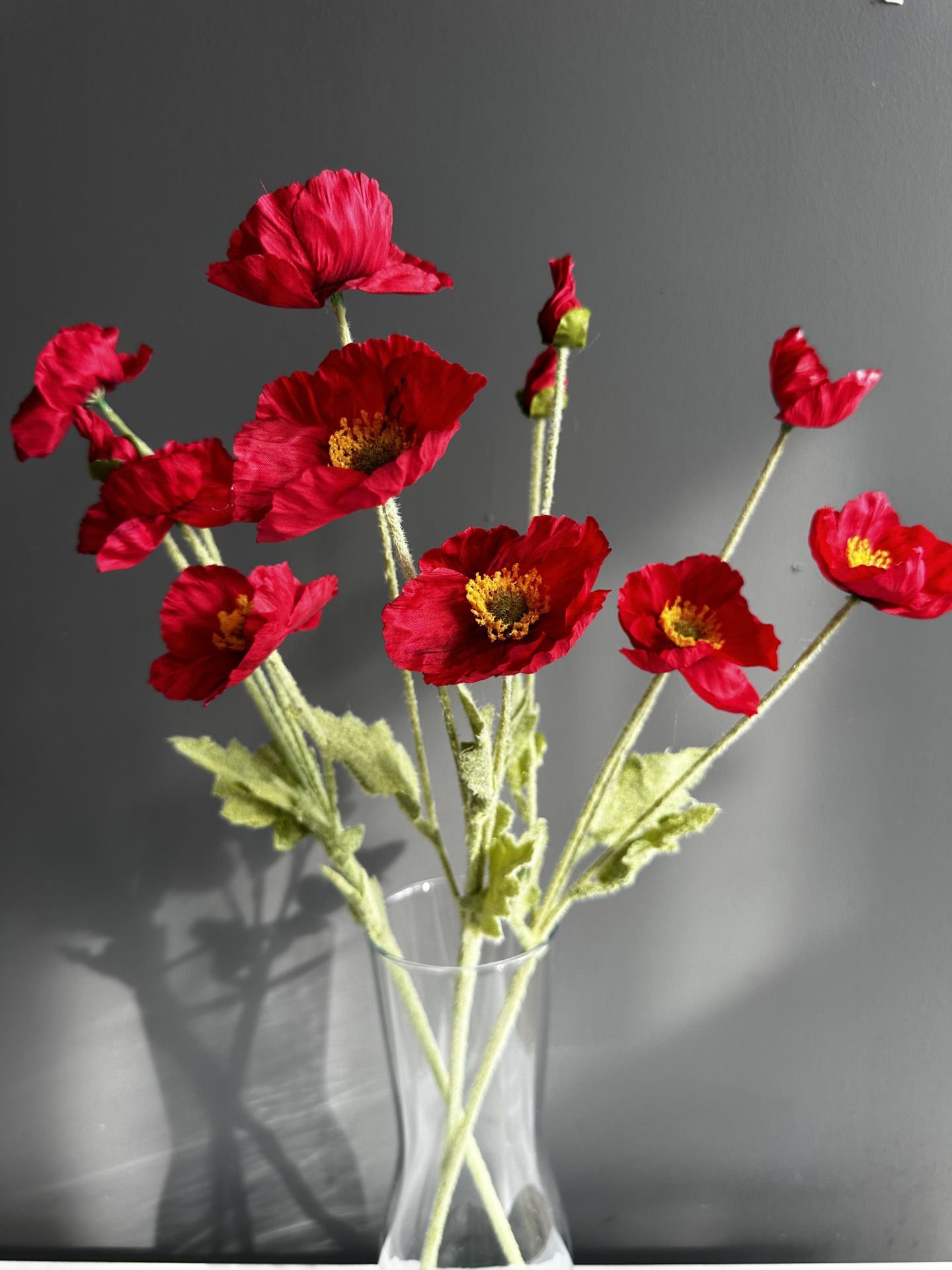 Koyu Kırmızı Gelincik-3 Dal