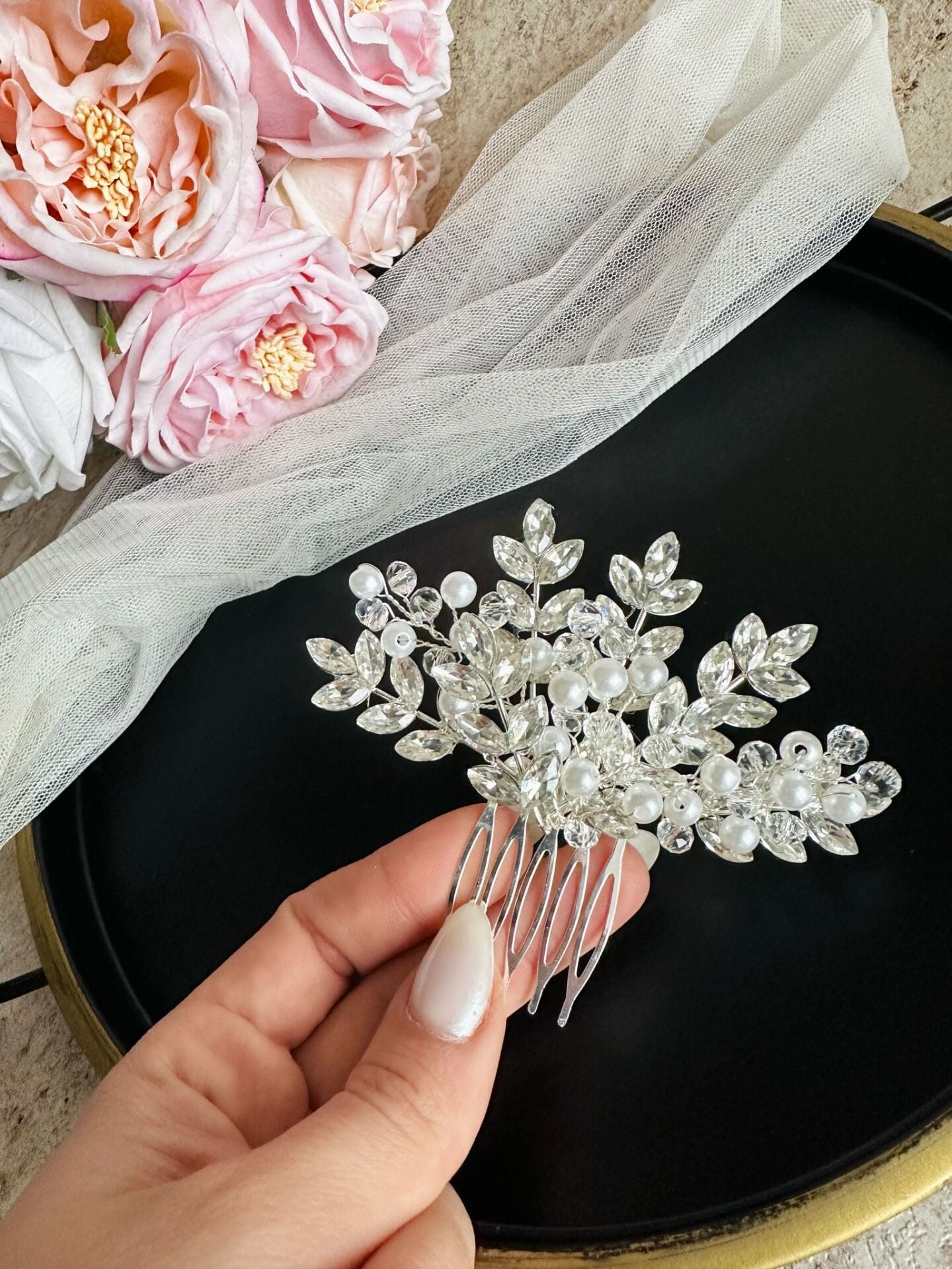 İNCİ TAŞLI TARAKLI TOKA